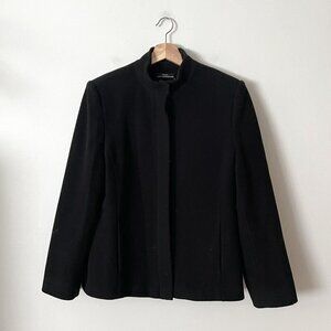 BHS Black Wool Blend Pea Coat Women's Size 12 EU 40